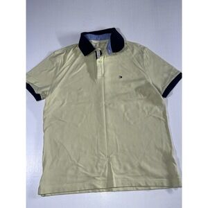 Tommy Hilfiger Shirt Medium Yellow Polo Short Sleeve Adult Mens Classic Golf